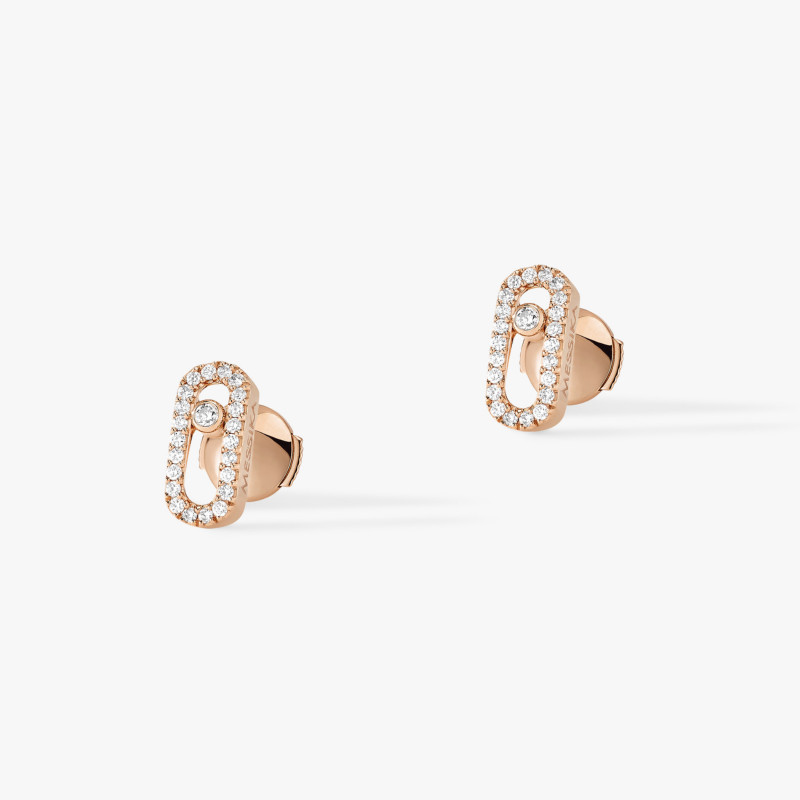 Boucles d'Oreilles Move Uno Messika en Or Rose | Auberi 18 Carats Diamants