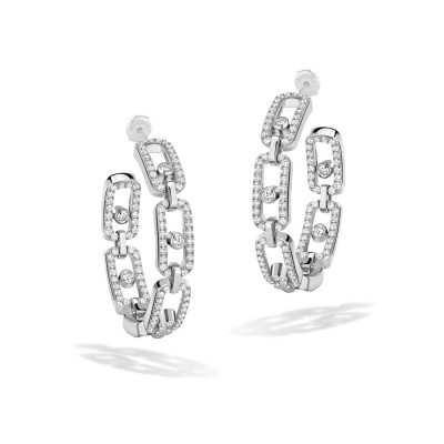Messika Move Link Hoop Earrings white gold