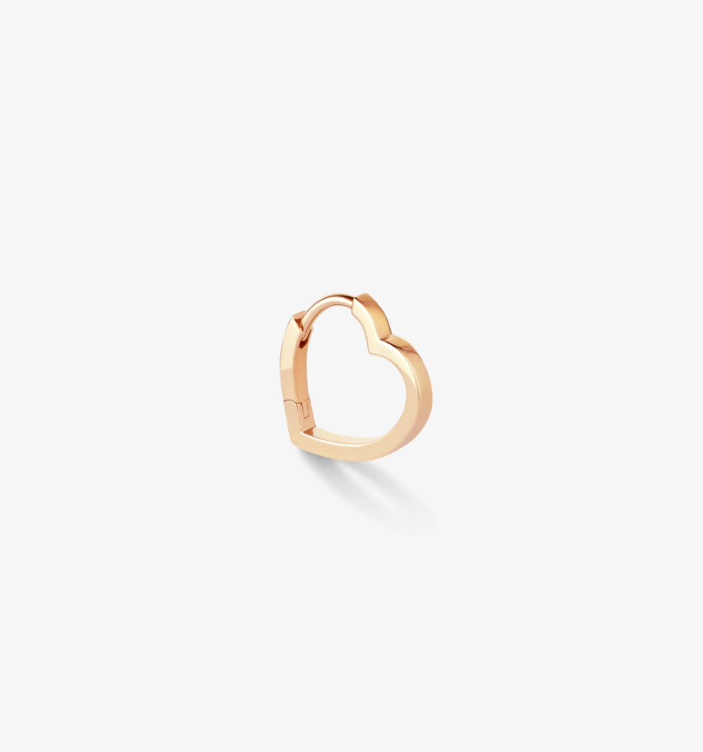 Small Repossi Antifer Heart hoop earrings in pink gold