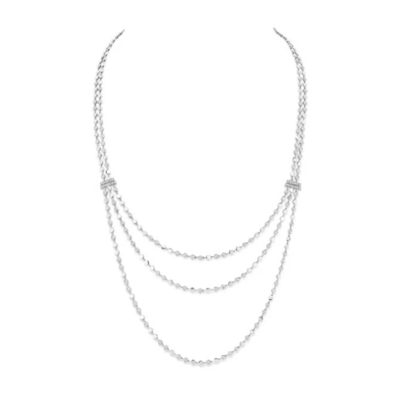 Long Necklace Messika D-Vibes Multi rows White Gold