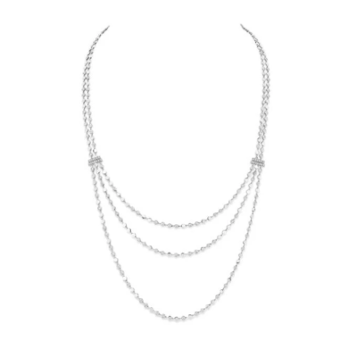 Collier Long Messika D-Vibes Multi rangs Or Blanc
