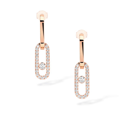 Boucles d’oreilles Messika Move Link Or Rose