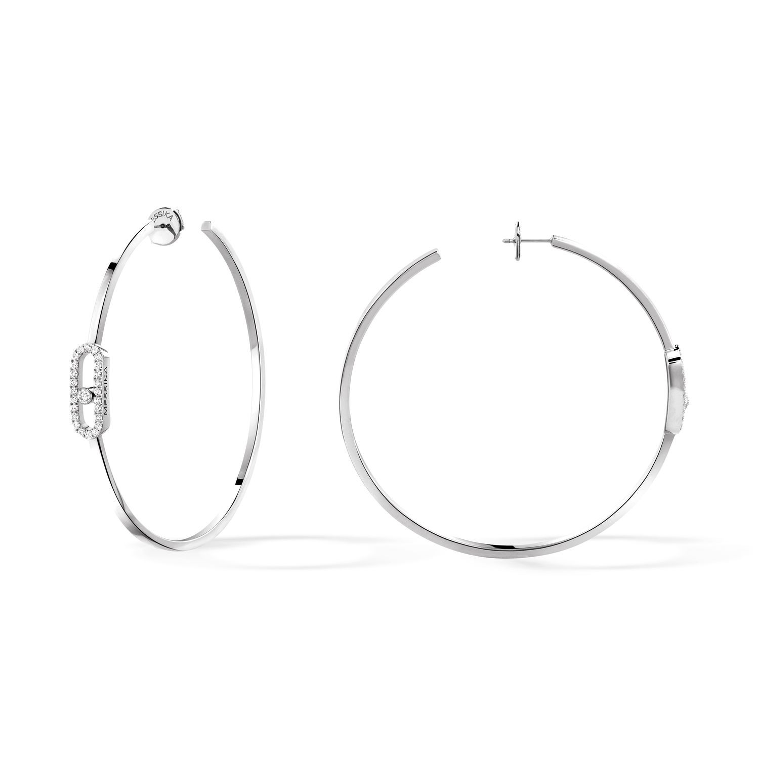 Messika Move Uno Large White Gold Hoop Earrings