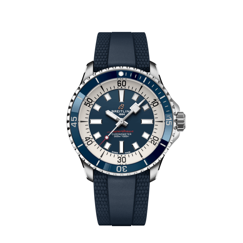 Superocean iii auto 42 mm cal 17 steel case blue ceramic bezel brac diver pro iv blue bd steel