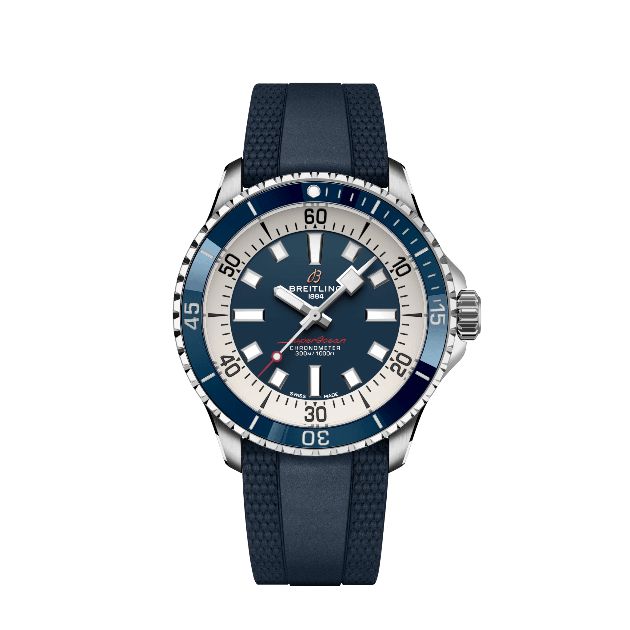 Superocean iii auto 42 mm cal 17 steel case blue ceramic bezel brac diver pro iv blue bd steel