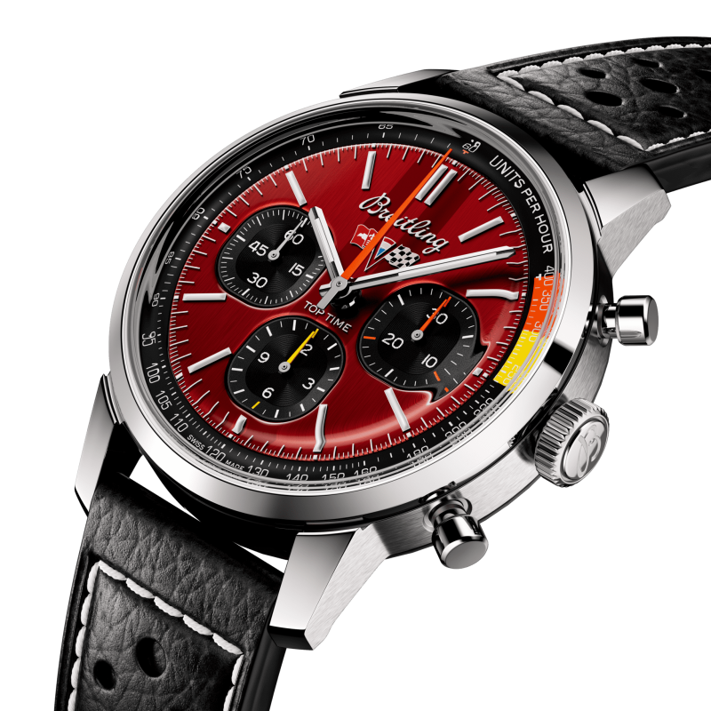 Breitling Top Time B01 Corvette Watch Leather Steel Auberi