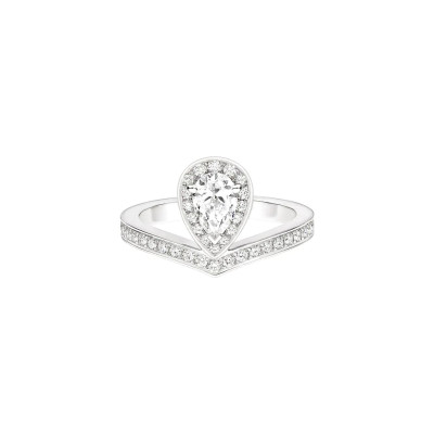 Josephine platinum ring and brilliant-cut diamonds 1 pear diamonds 0.50cts evs2 gia 2387542548
