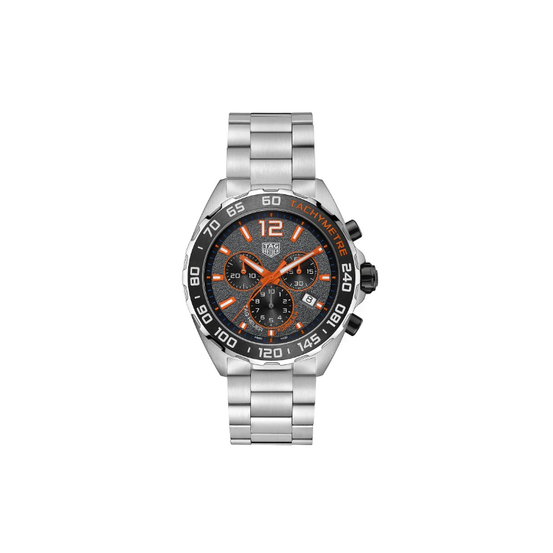 Montre chronographe new formula 1 quartz cadran gris orange bracelet acier