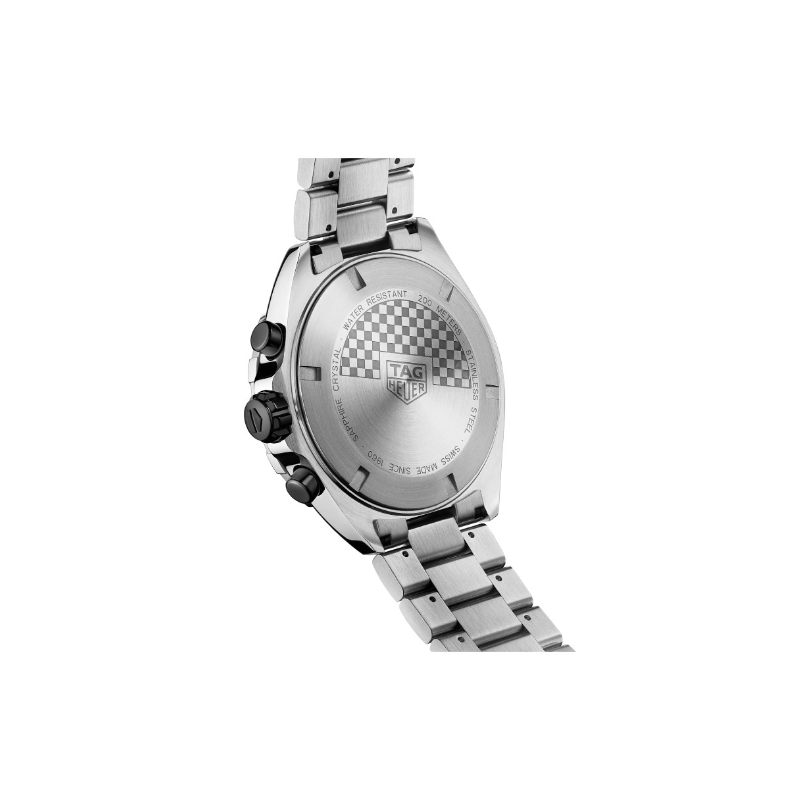 New formula 1 quartz chronograph watch orange gray dial steel bracelet