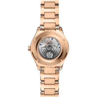 Piaget polo watch 36mm rose gold box set with 60 diamonds 0.97cts beige dial diamond indexes brace