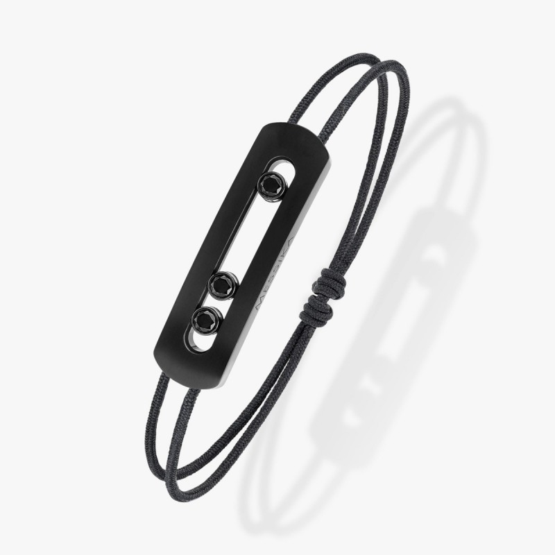 Bracelet Messika Diamant Cordon en Titane Noir Move Titanium