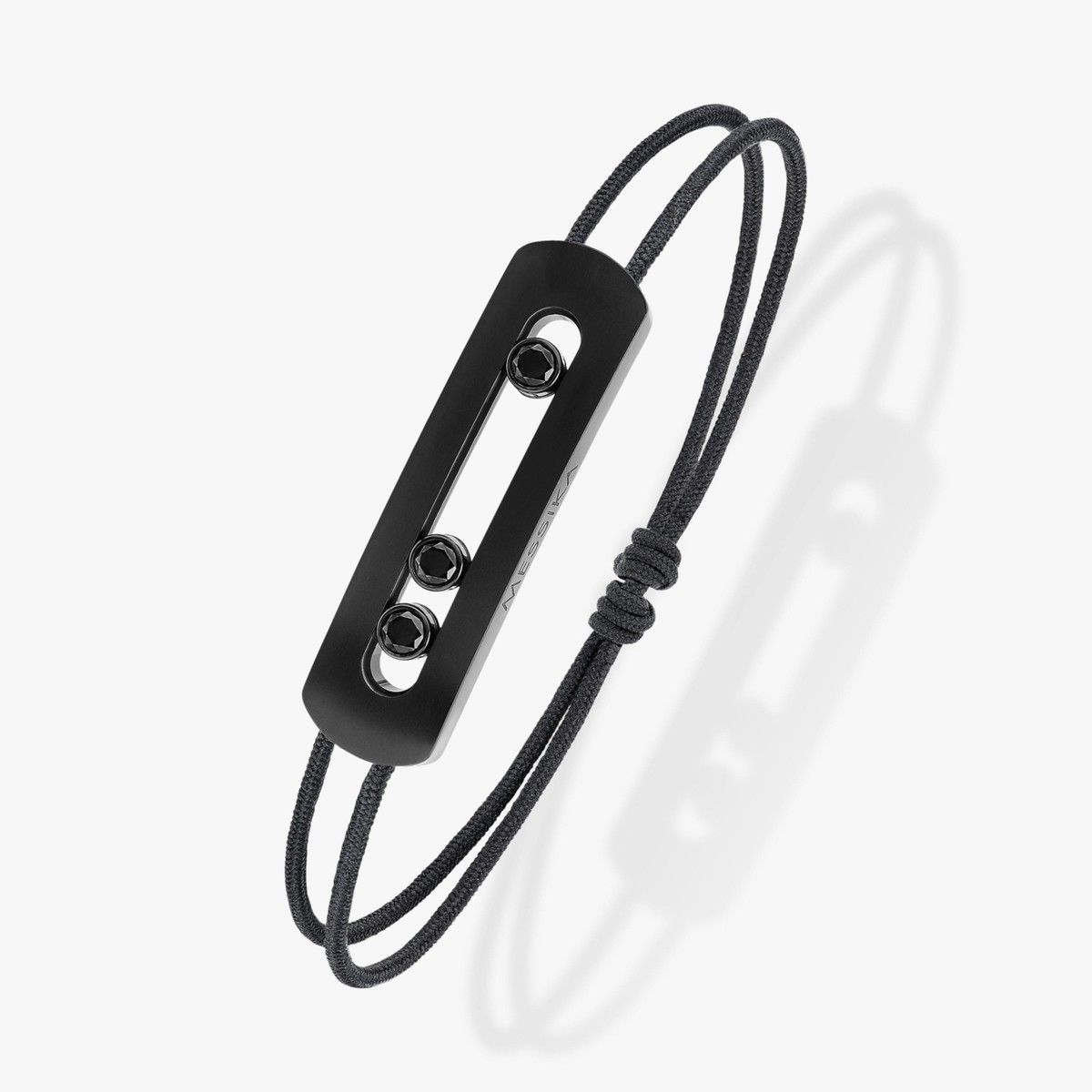 Bracelet Messika Diamant Cordon en Titane Noir Move Titanium