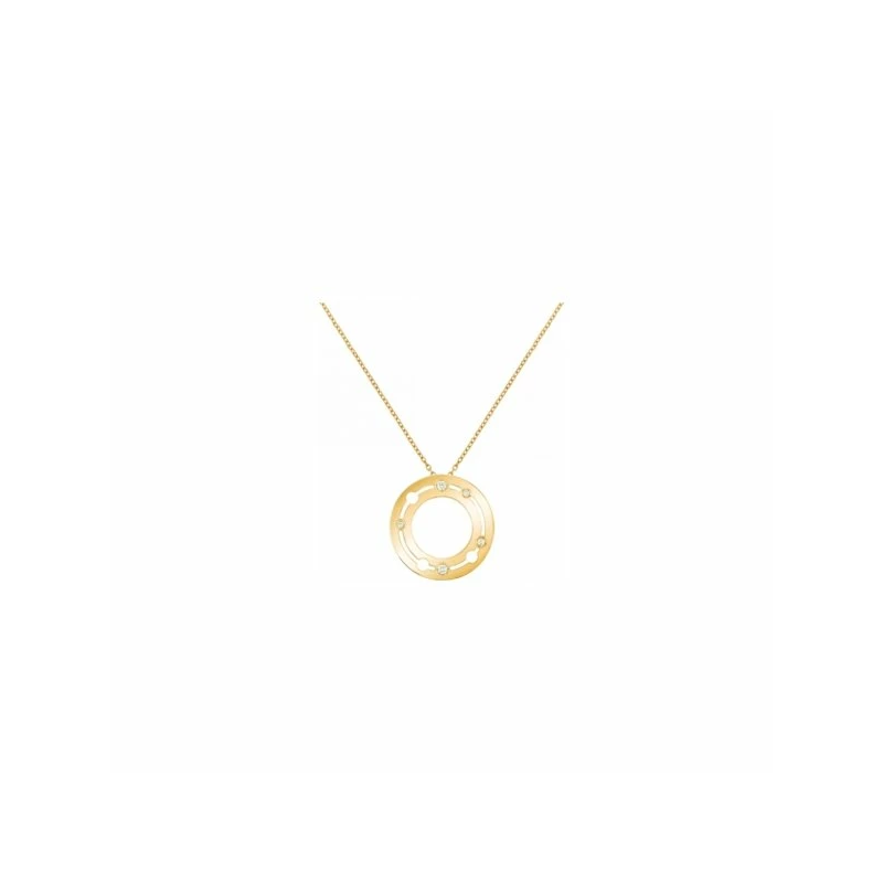 Pulse necklace in yellow gold and diamonds 0.079cts