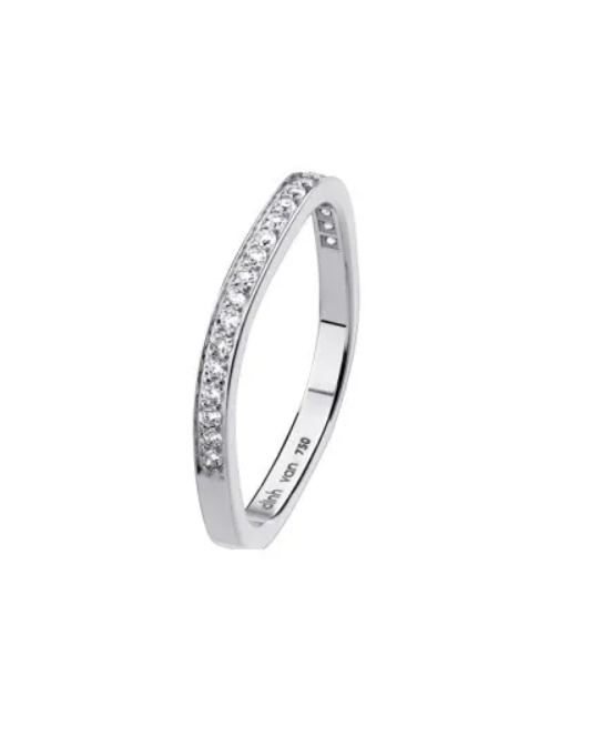 Square wedding ring 2mm white gold and 0.19ct diamonds