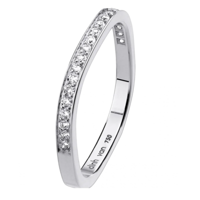 Square wedding ring 2mm white gold and 0.19ct diamonds