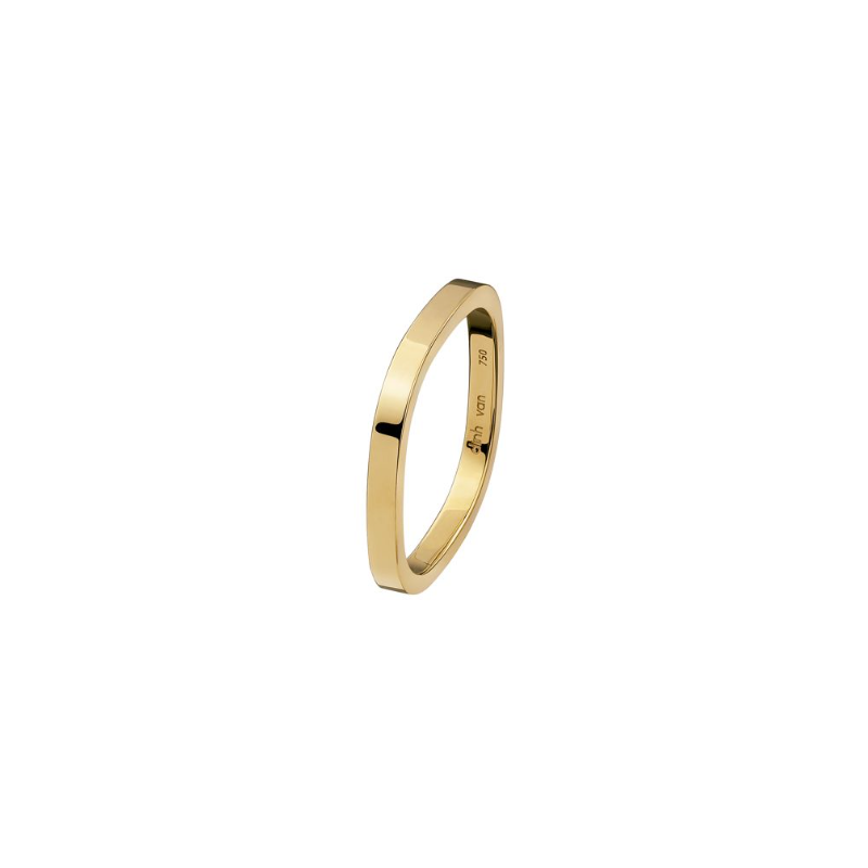 Square wedding ring 2mm yellow gold