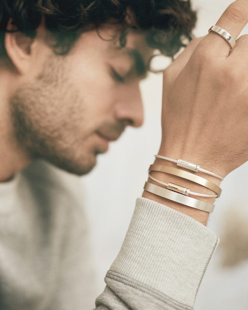 Bracelet le gramme Brushed silver cable, 9 grams